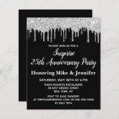 Budget Black & Silver Surprise Jubileum Invite (Voorkant / Achterkant)