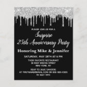 Budget Black & Silver Surprise Jubileum Invite (Voorkant)