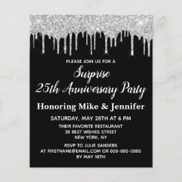 Budget Black & Silver Surprise Jubileum Invite