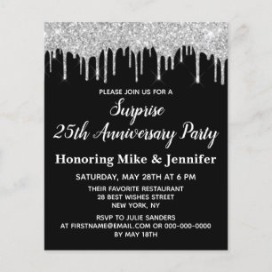 Budget Black & Silver Surprise Jubileum Invite