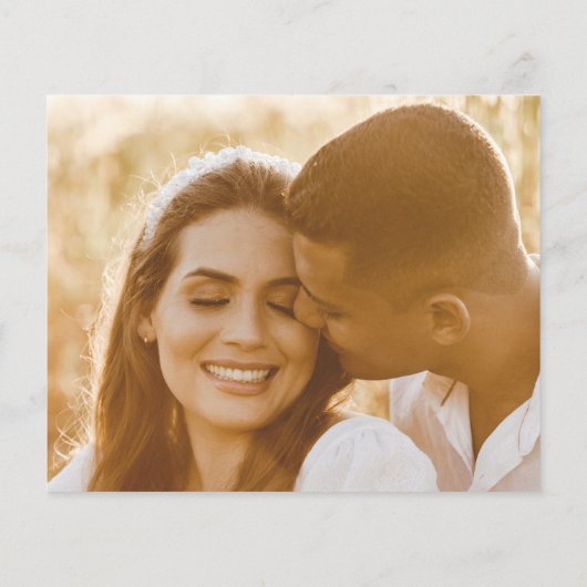 Budget Black Simple Photo Wedding Invitation (Achterkant)