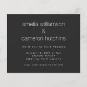 Budget Black Simple Photo Wedding Invitation (Voorkant)