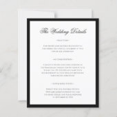 BUDGET Black-Stropdas huwelijksuitnodiging met det (Achterkant)