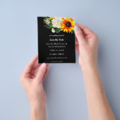 Budget Black Sunflower & Whi Floral Save the Date Flyer (Hand)