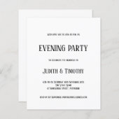 Budget Black Text White Evening Party nodigt uit (Voorkant / Achterkant)
