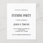 Budget Black Text White Evening Party nodigt uit (Voorkant)