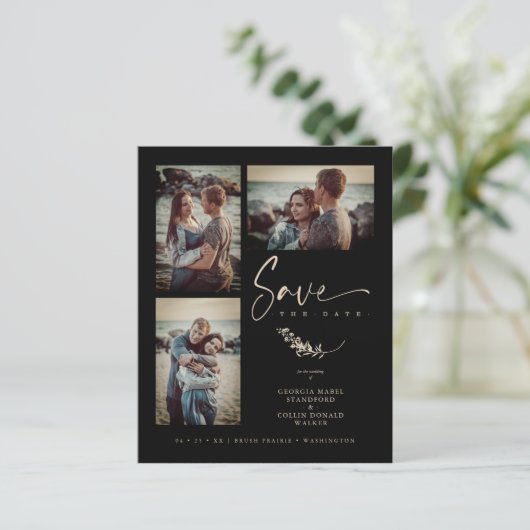 Budget Black Trendy Branches Wedding 3 Foto's (Staand voorkant)