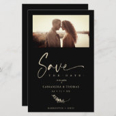 Budget Black Trendy Branches Wedding Photo Couple (Voorkant / Achterkant)