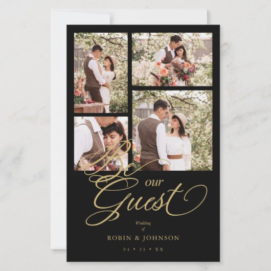 Budget Black Trendy Collage 4 Foto's Fancy script (Voorkant)