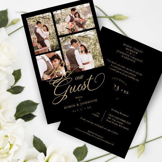 Budget Black Trendy Collage 4 Foto's Fancy script