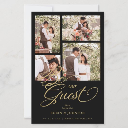 Budget Black Trendy Collage 4 Photos Luxury Script (Voorkant)