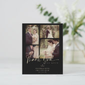 Budget Black Trendy Collage Wedding 4 Foto's Dank (Staand voorkant)