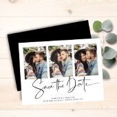 Budget Black Typography Wedding Save the Date
