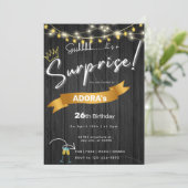Budget Black verrassingsuitnodiging voor verjaarda Kaart (Staand voorkant)
