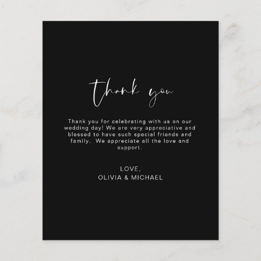 Budget Black Wedding Dank u Foto (Achterkant)