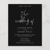 Budget Black Wedding Uitnodiging Flyer (Voorkant)
