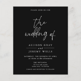 Budget Black Wedding Uitnodiging Flyer