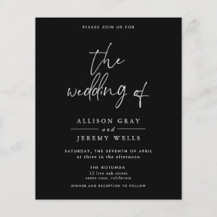 Budget Black Wedding Uitnodiging Flyer