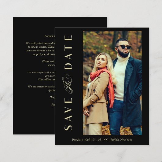 Budget Black Weduwfoto Wimshical Script (Voorkant / Achterkant)