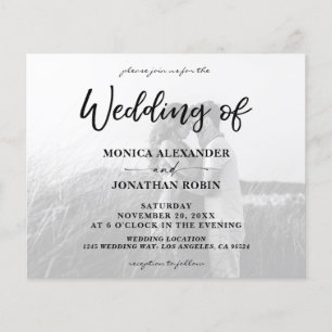 Budget Black Wh Horizontale 2 Wedding Flyer foto's