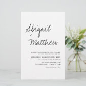 Budget Black White Boho Simple Wedding Invitation (Staand voorkant)