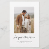 Budget Black White Boho Simple Wedding Invitation Flyer (Achterkant)