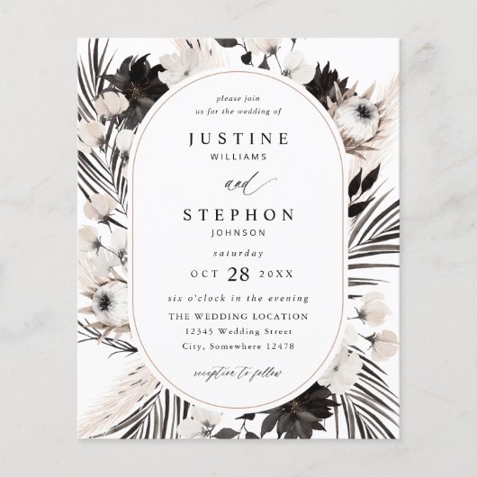 Budget Black & White Boho Tropical Wedding (Voorkant)