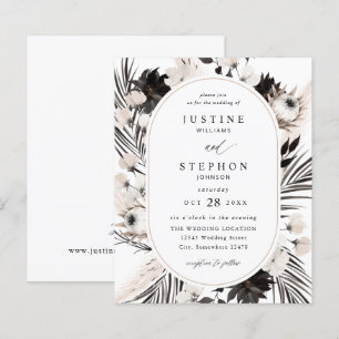 Budget Black & White Boho Tropical Wedding