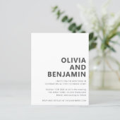 Budget Black White Bold Photo Weduwen Uitnodiging (Staand voorkant)