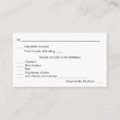 Budget Black & White Calligraphy 4 met Meal RSVP Informatiekaartje (Achterkant)