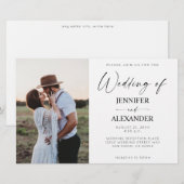 Budget Black & White Calligraphy Simple Wedding 2 (Voorkant / Achterkant)