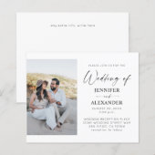 Budget Black & White Calligraphy Simple Wedding 3 (Voorkant / Achterkant)