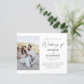 Budget Black & White Calligraphy Simple Wedding 3 (Staand voorkant)