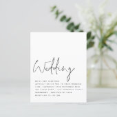 BUDGET Black White Elegant Script Weddenschap Invi (Staand voorkant)
