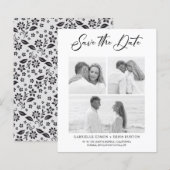 Budget Black White Floral 2 Foto's Trendy Collage (Voorkant / Achterkant)