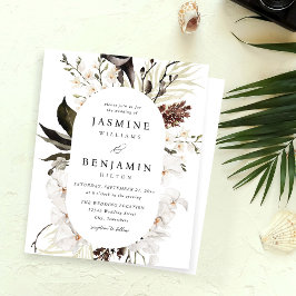 Budget Black & White Floral Beachy Wedding