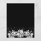 BUDGET Black, white floral bruiloft uitnodiging (Achterkant)
