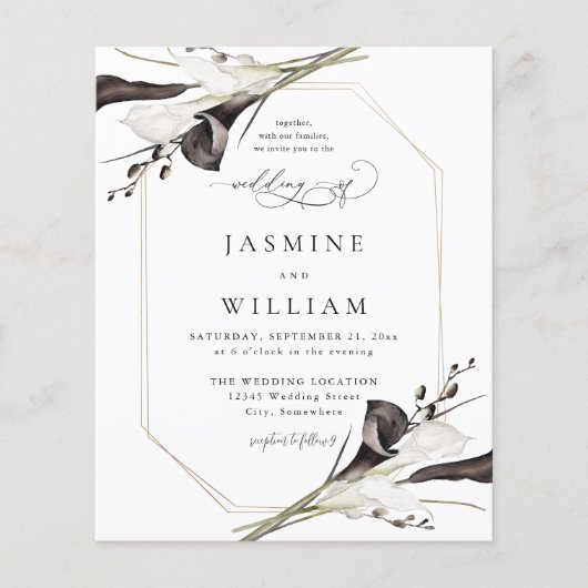 Budget Black & White Floral Wedding 2 (Voorkant)