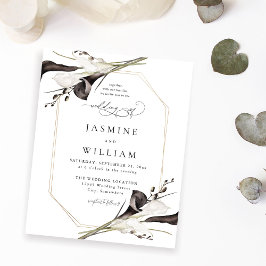 Budget Black & White Floral Wedding 2 Flyer