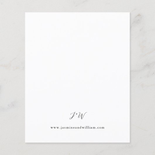 Budget Black & White Floral Wedding Flyer (Achterkant)