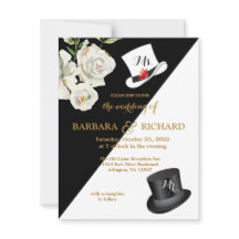 Budget Black & White Floral Wedding