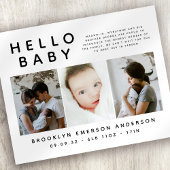 BUDGET Black White Foto geboorteaankondiging