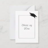 Budget Black White Graduation Party Invitation Pet Notitiekaartje (Achterkant)