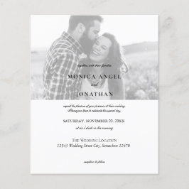 Budget Black White Horizontal Photo Wedding Flyer