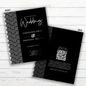Budget Black & White Lace Wedding Invitation Flyer