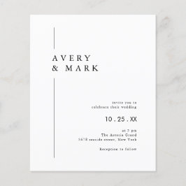 BUDGET Black White Minimalist Weddenschap Flyer