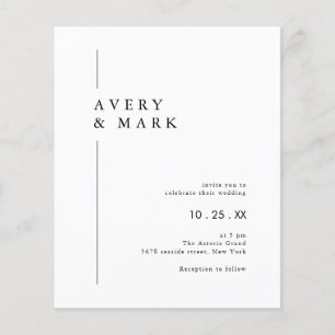 BUDGET Black White Minimalist Weddenschap Flyer