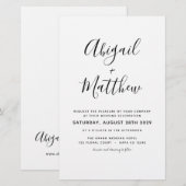 Budget Black White Minimalist Wedding Invitation (Voorkant / Achterkant)