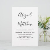 Budget Black White Minimalist Wedding Invitation (Staand voorkant)
