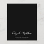 Budget Black White Minimalist Wedding Invitation (Achterkant)
